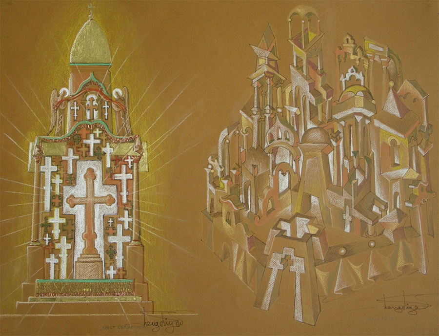 проекты Часовня с крестами и Святой город (со свечением изнутри)