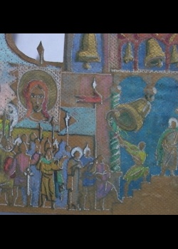 эскиз к бронзовому складню (деталь, левый разворот) Сергий Радонежский 3